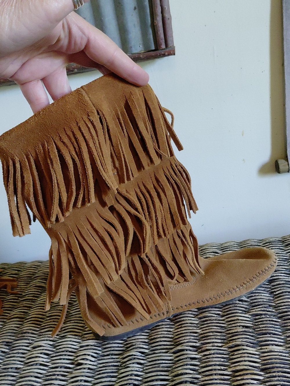 Minnetonka Suede Fringe Moccasin Boots - Picture 6 of 10